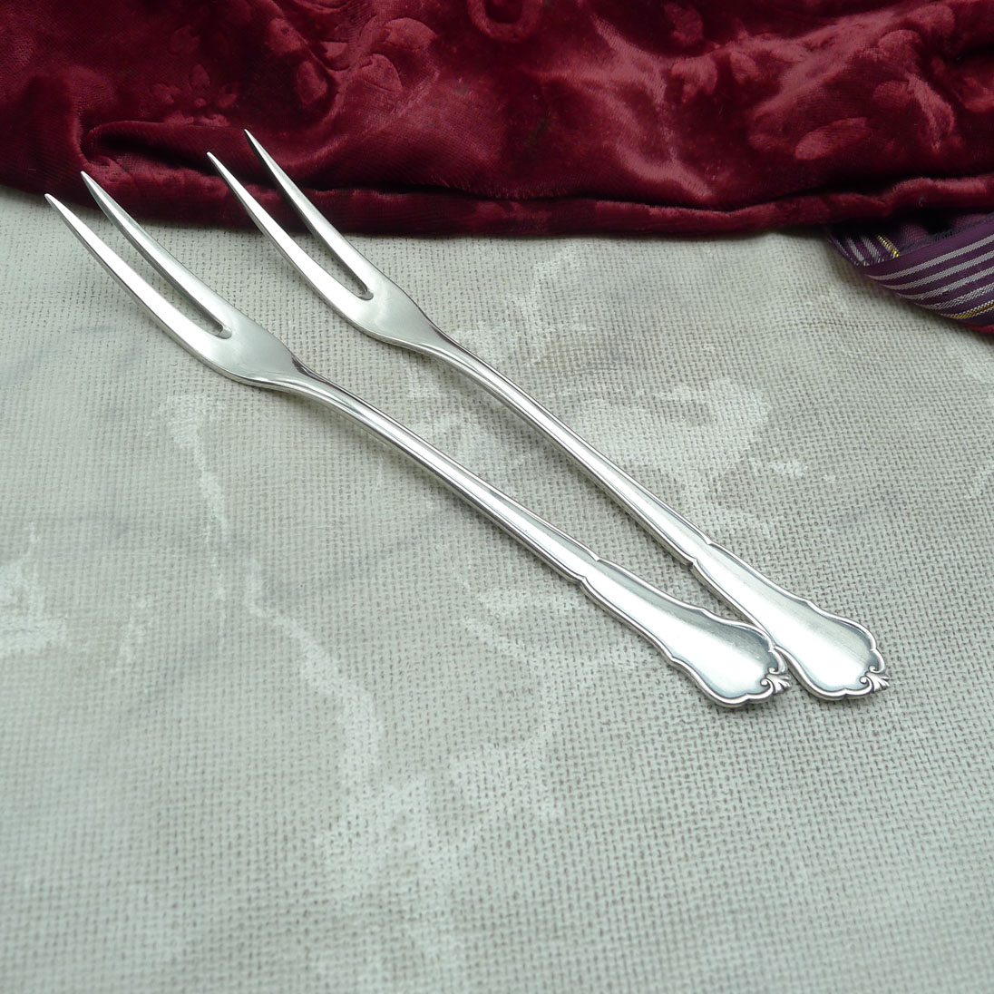 Hanseat Chippendale 2 Fleischgabeln 90 versilbert