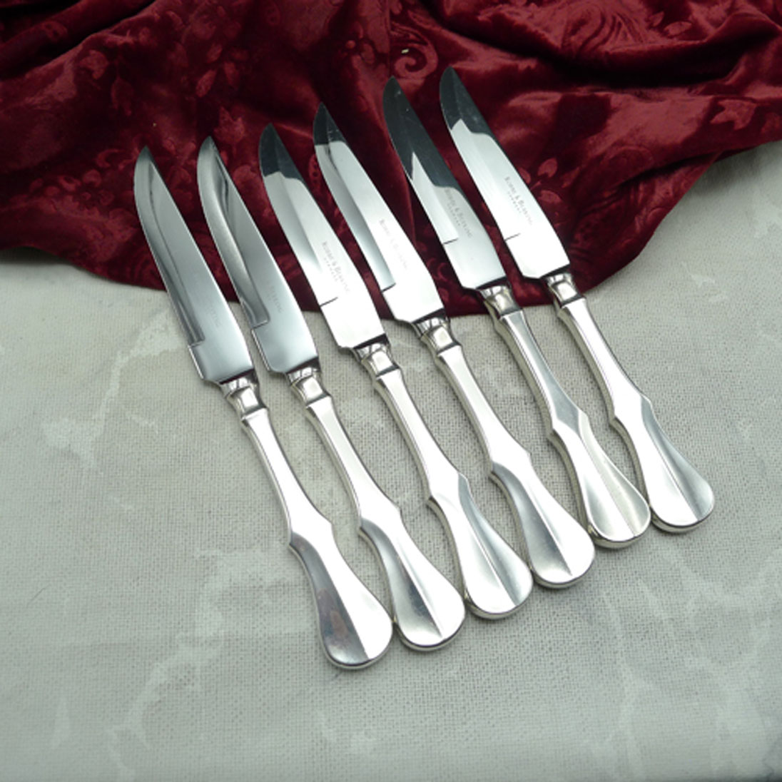 Robbe & Berking Alt Kopenhagen 6 Steakmesser 150 versilbert