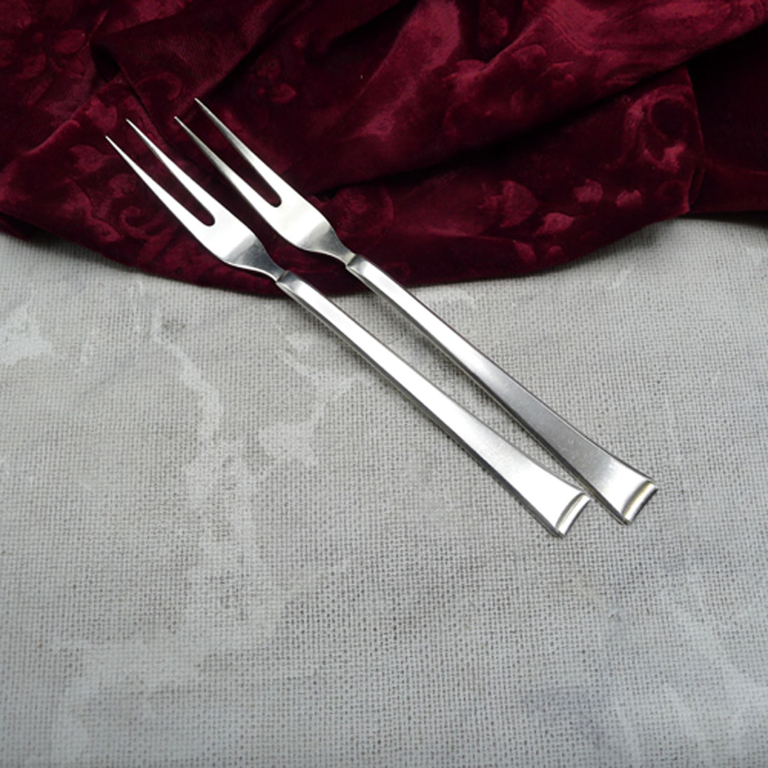 WMF 2500 Art Deco 2 Fleischgabeln 90 versilbert