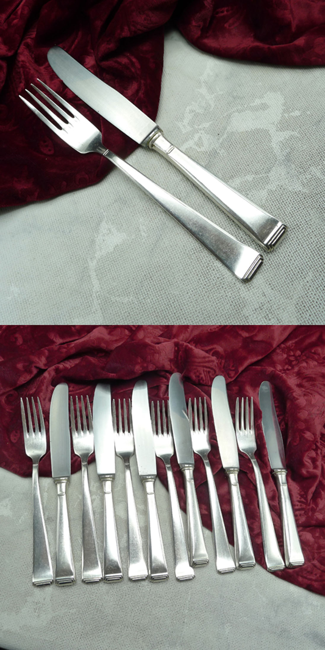 OKA 131 Art Deco Dessertbesteck 6 Personen 90 versilbert