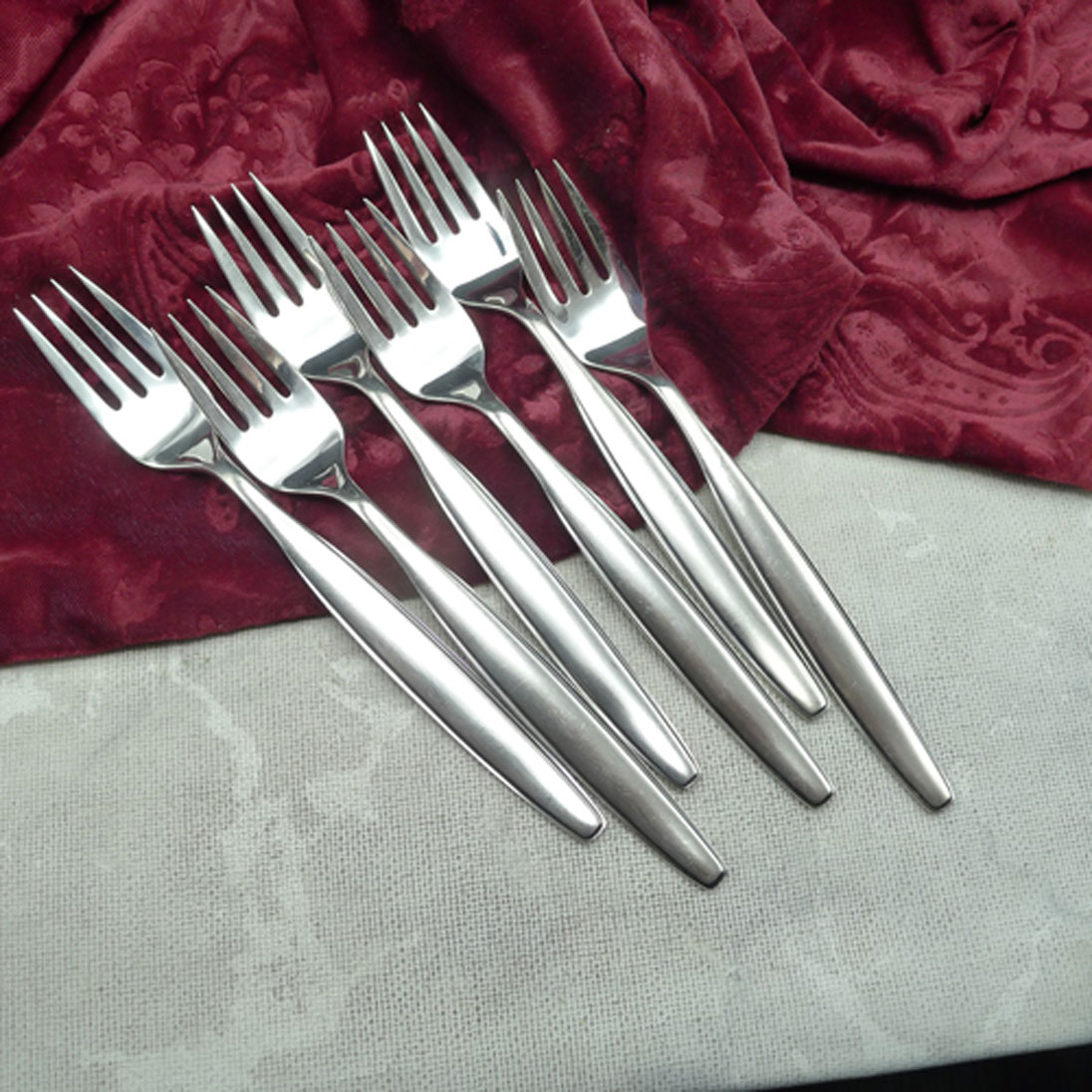 Robbe & Berking Mercedes 6 Tafelgabeln 19,1cm 90 versilbert