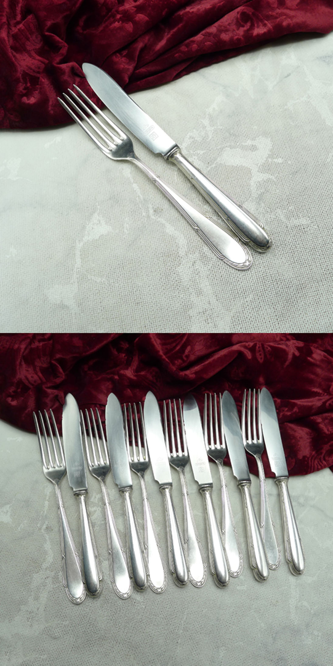 WMF 200 Kreuzband Dessertbesteck 6 Personen 90 versilbert
