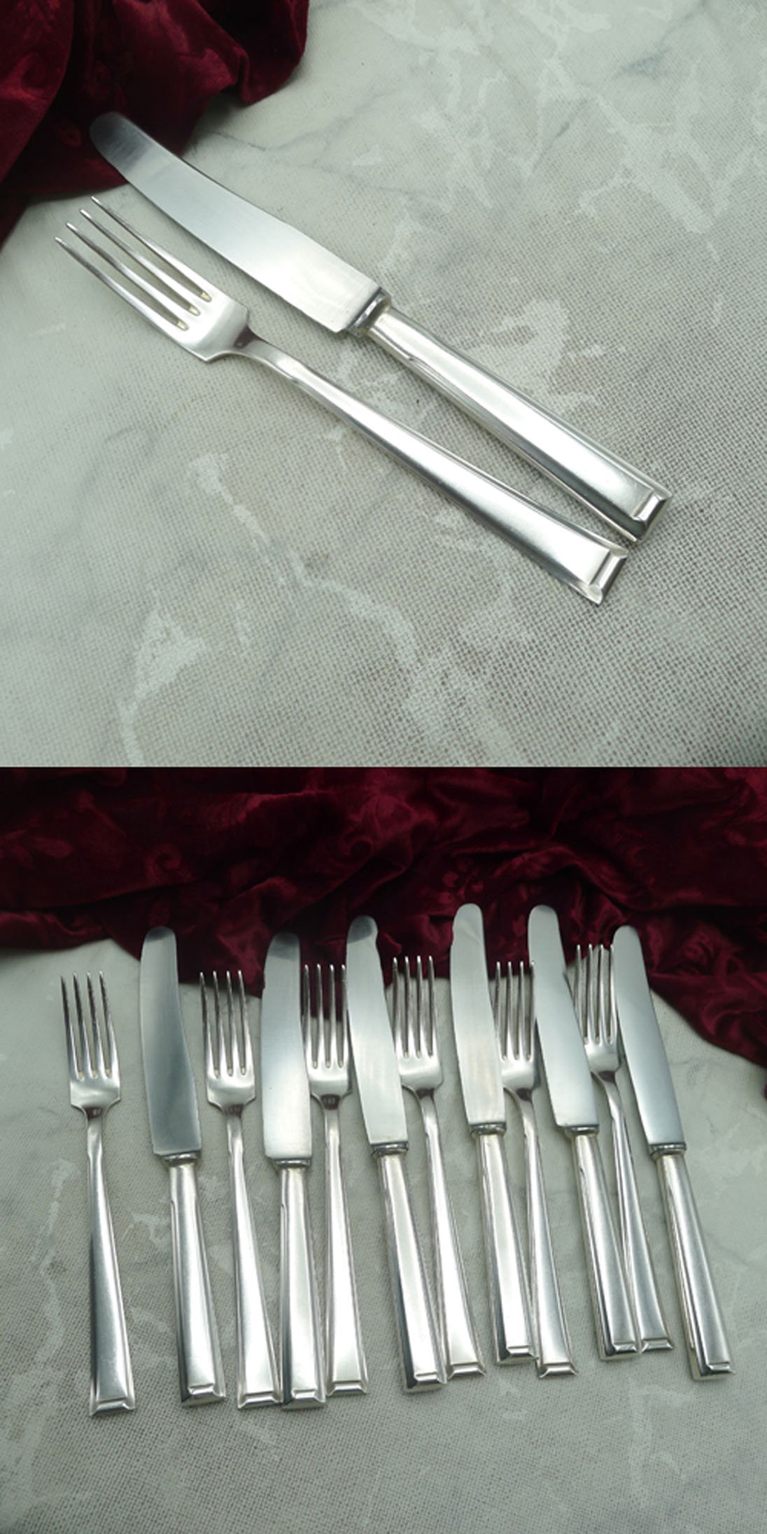 Bruckmann 665 Schwaben Dessertbesteck 6 Personen 90 versilbert