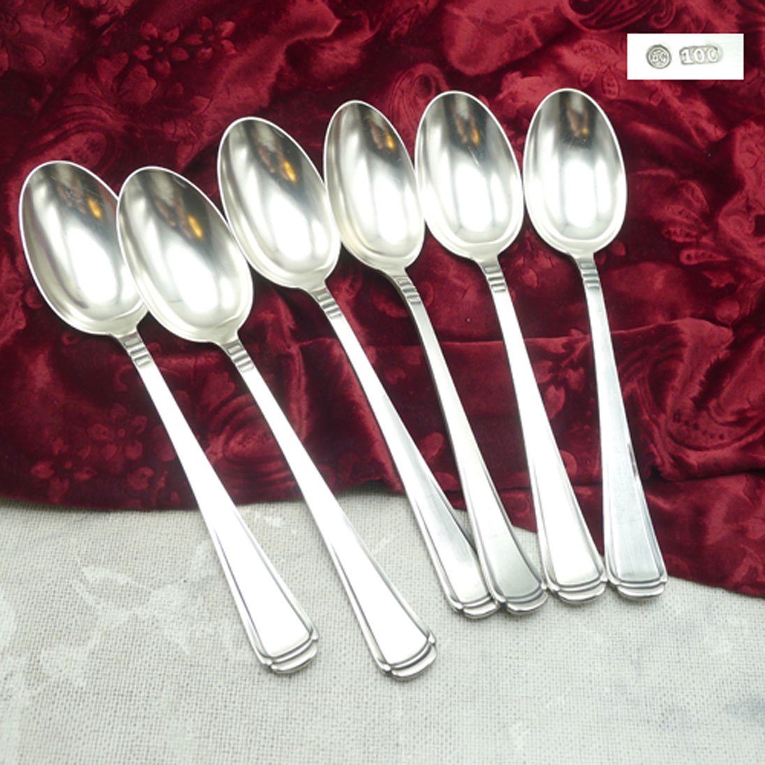 6 Tafellöffel Art Deco BG 100 versilbert