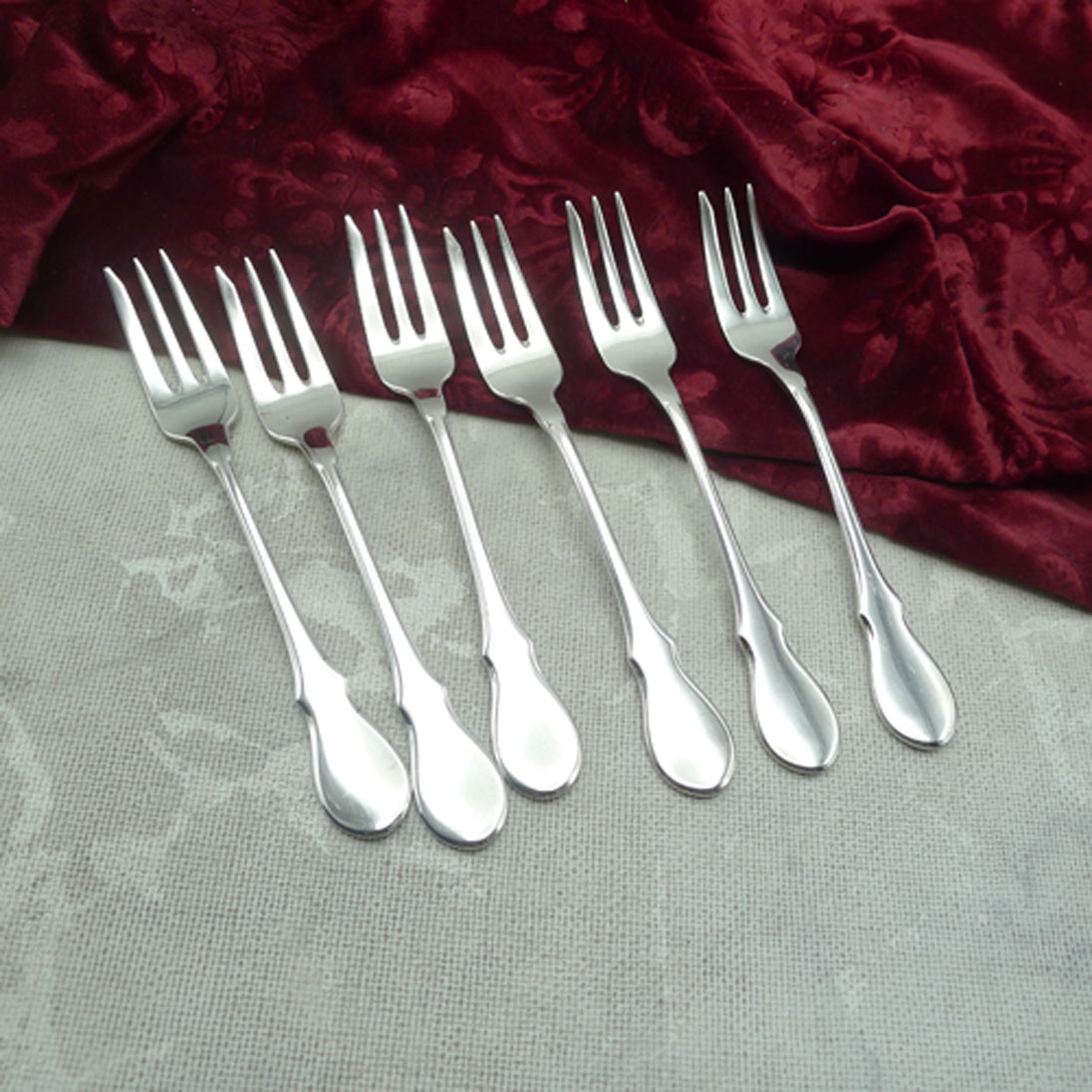 WMF Würzburger Facette 6 Kuchengabeln 90 versilbert