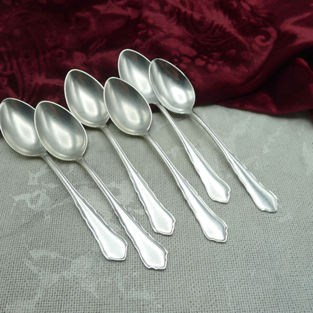WMF 2100 Chippendale 6 Kaffeelöffel 90 versilbert