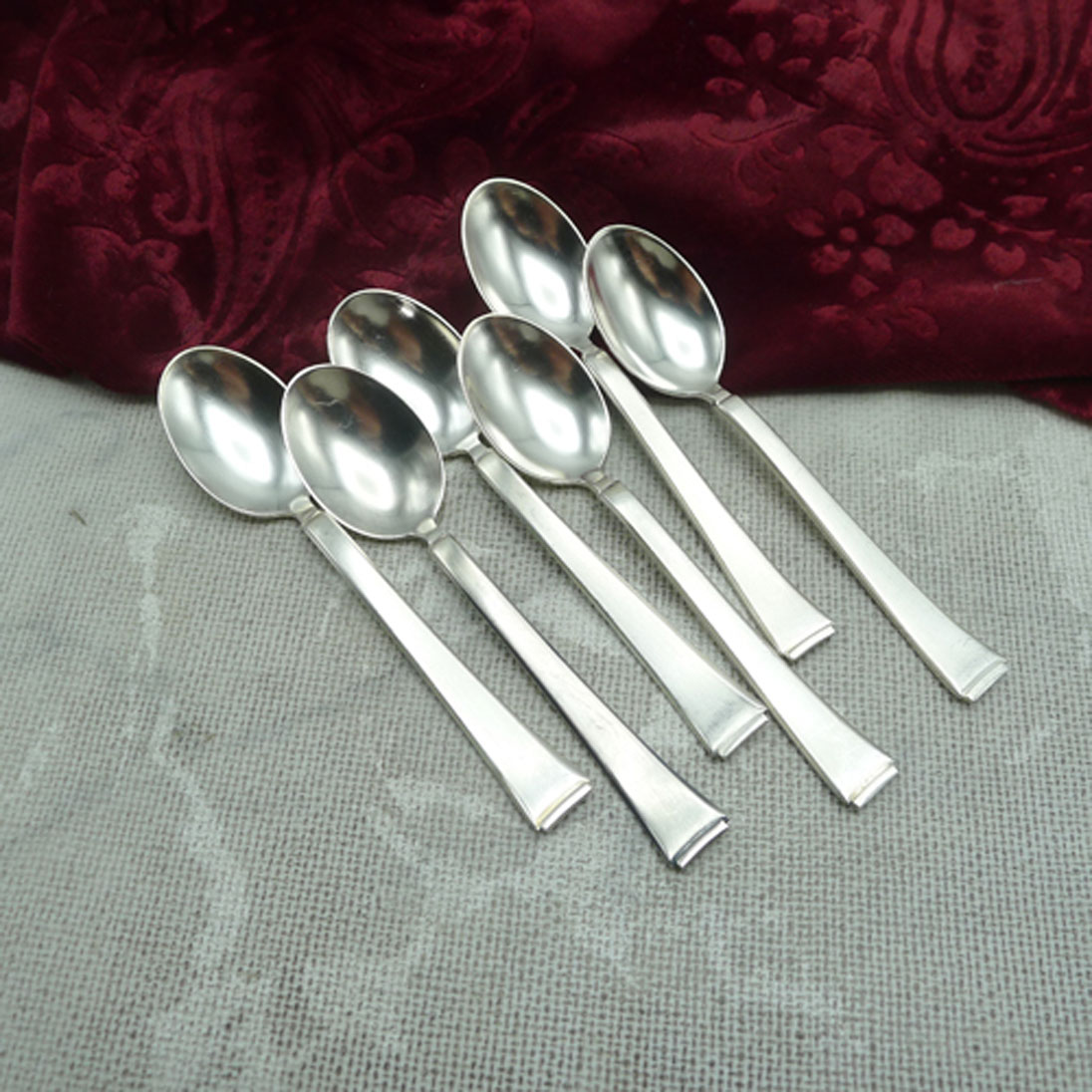 WMF 2500 Art Deco 6 Mokkalöffel 10,5cm 90 versilbert