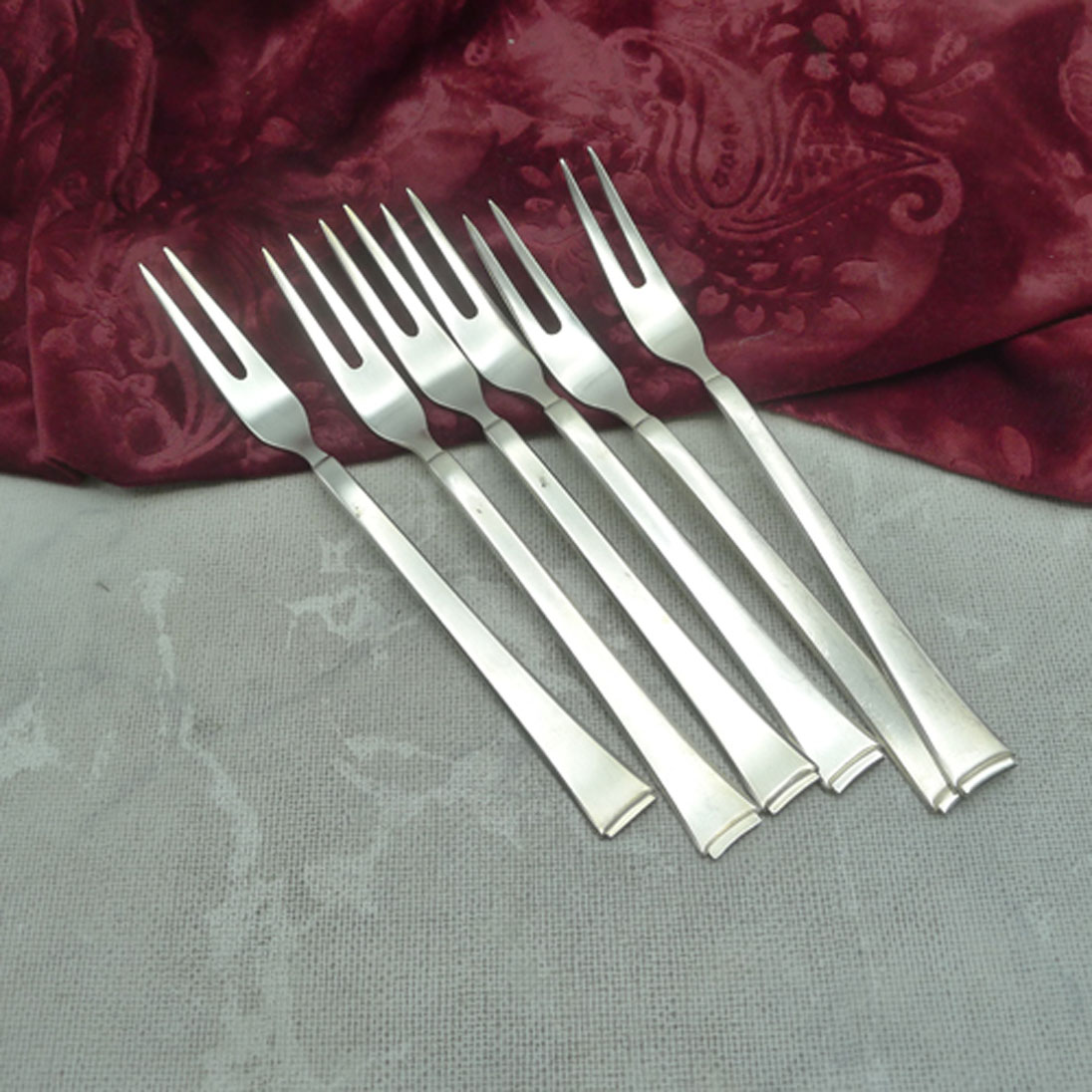 WMF 2500 Art Deco 6 Fleischgabeln 90 versilbert