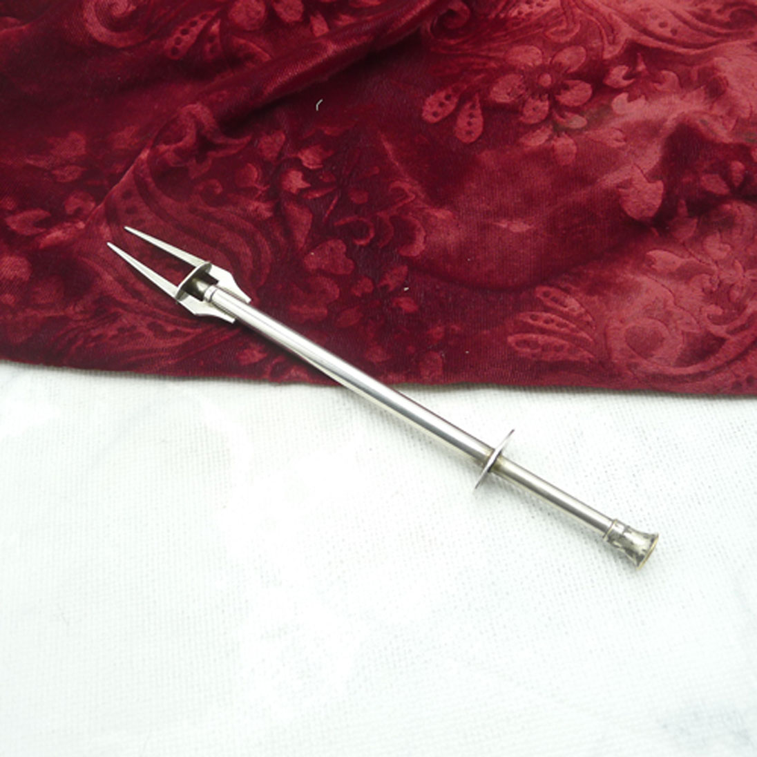 Fleischgabel mit Schiebemechanik versilbert