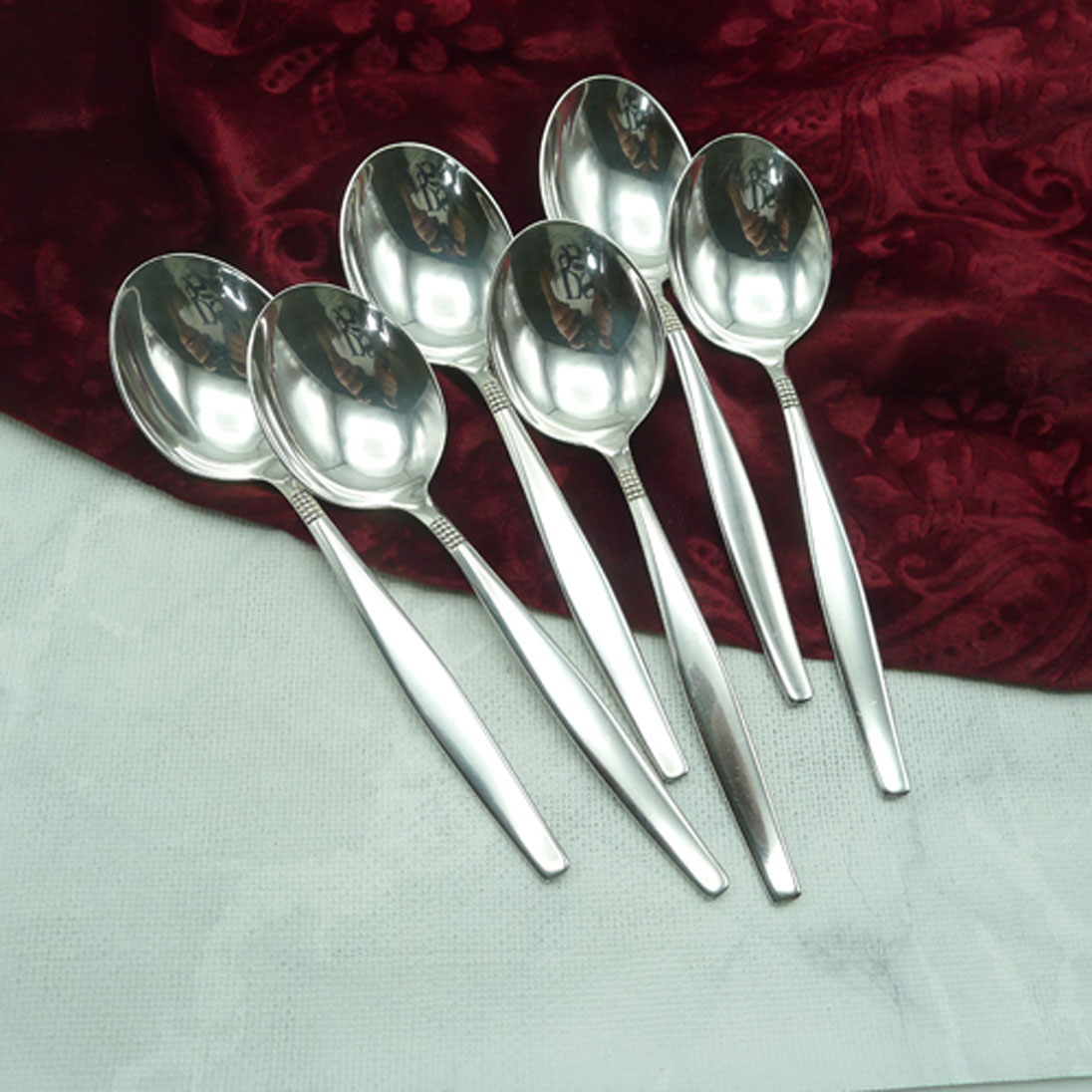 BSF 111 Dänisch Perl 6 Tassenlöffel 15,6cm 90 versilbert