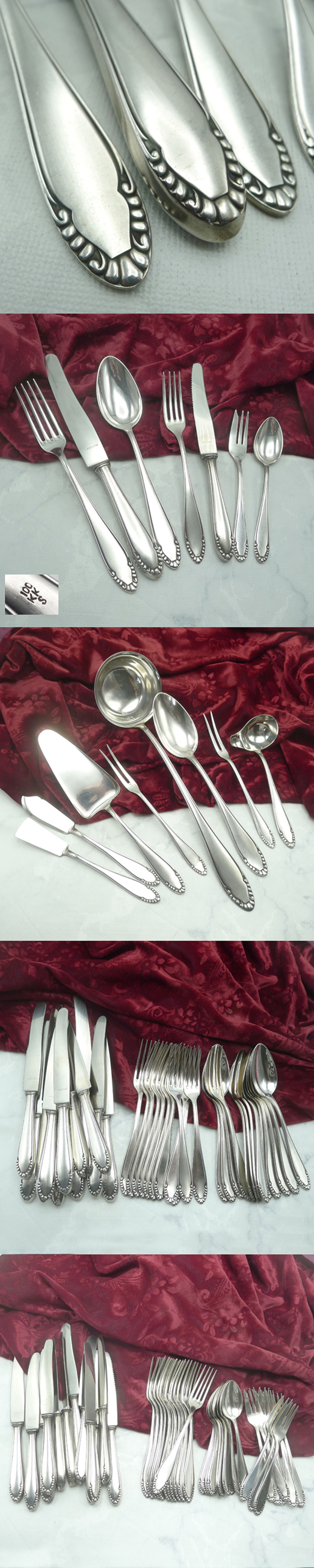 Karl Kaltenbach Art Deco Besteck 12 Personen 90/100 versilbert