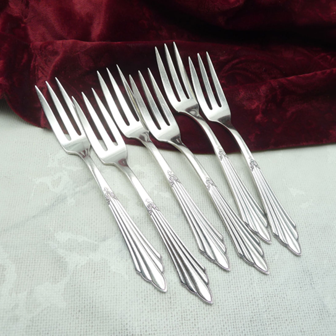 WMF 900 Fächer 6 Kuchengabeln 14,6cm 90 versilbert