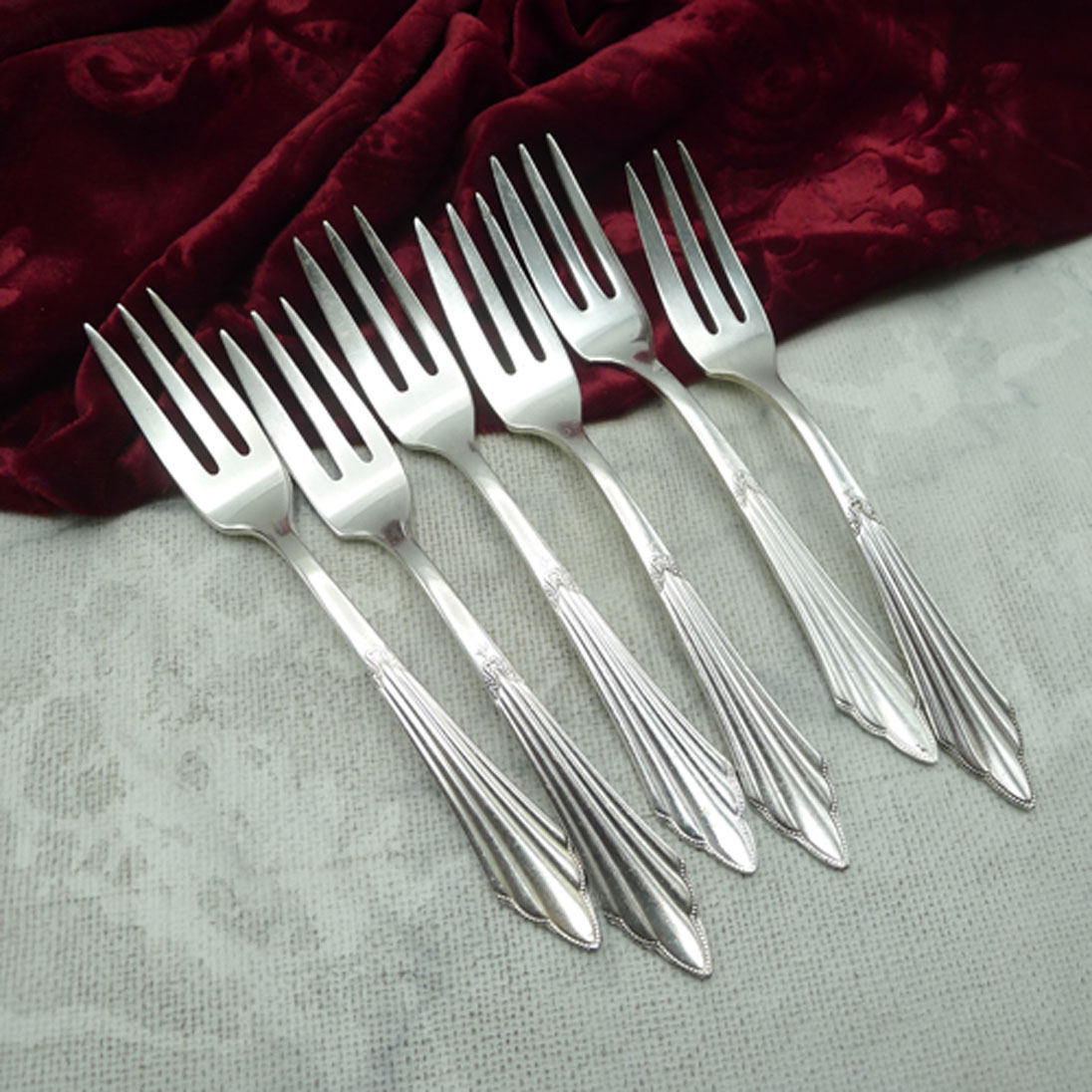 WMF 900 Fächer 6 Kuchengabeln 14,6cm 90 versilbert