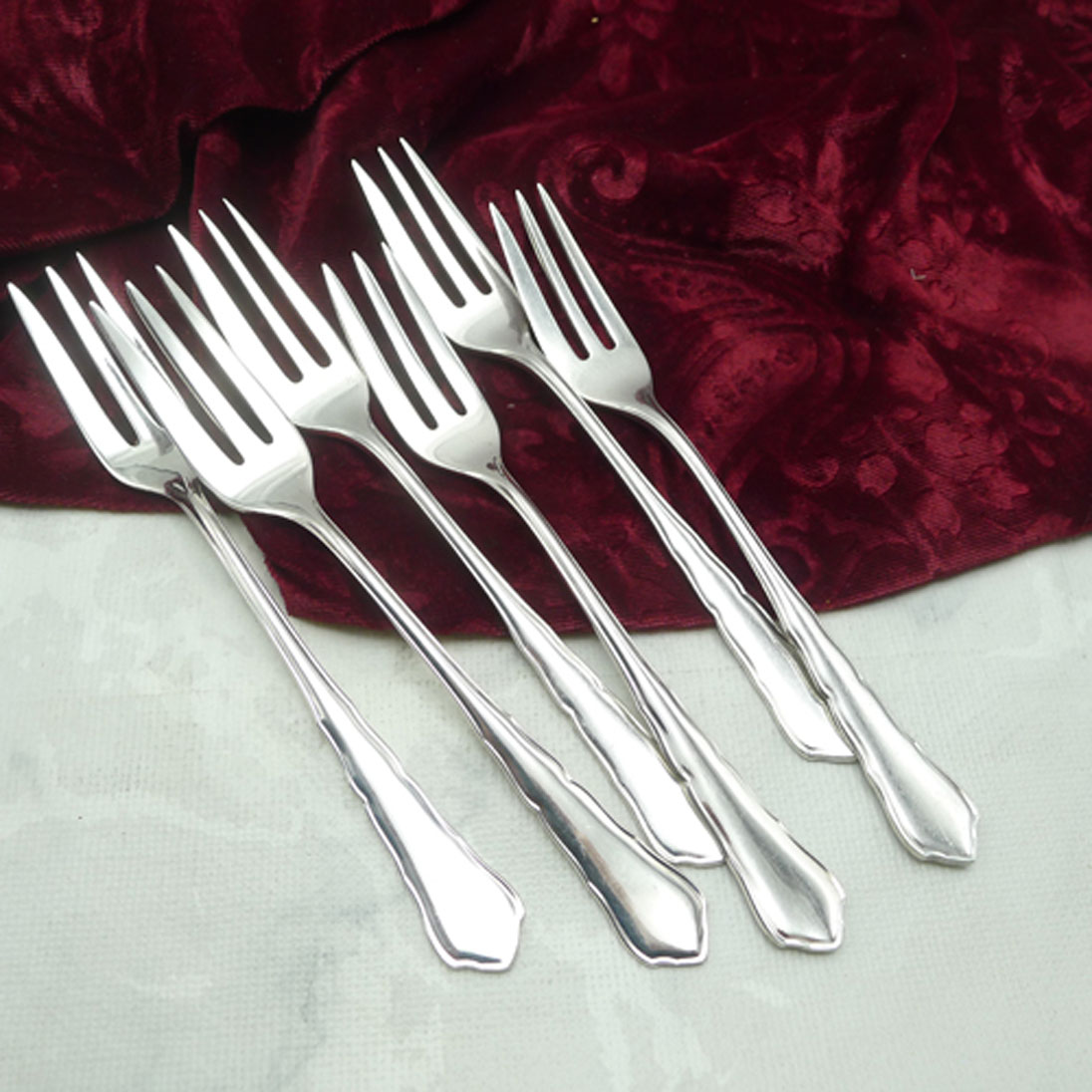 WMF 2100 Chippendale 6 Kuchengabeln 90 versilbert