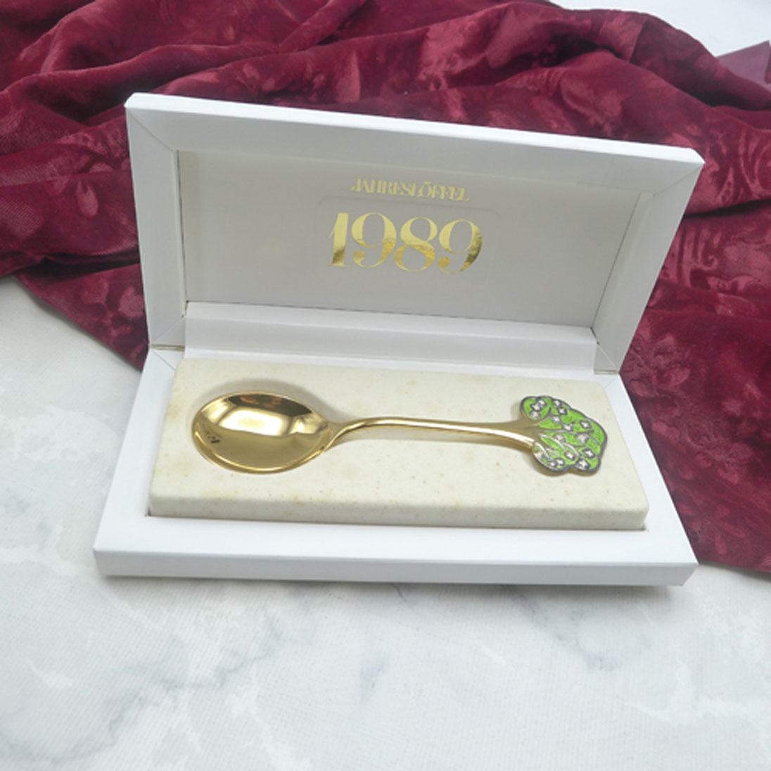 Robbe & Berking Jahreslöffel 1989 Blütenbaum 925 Silber
