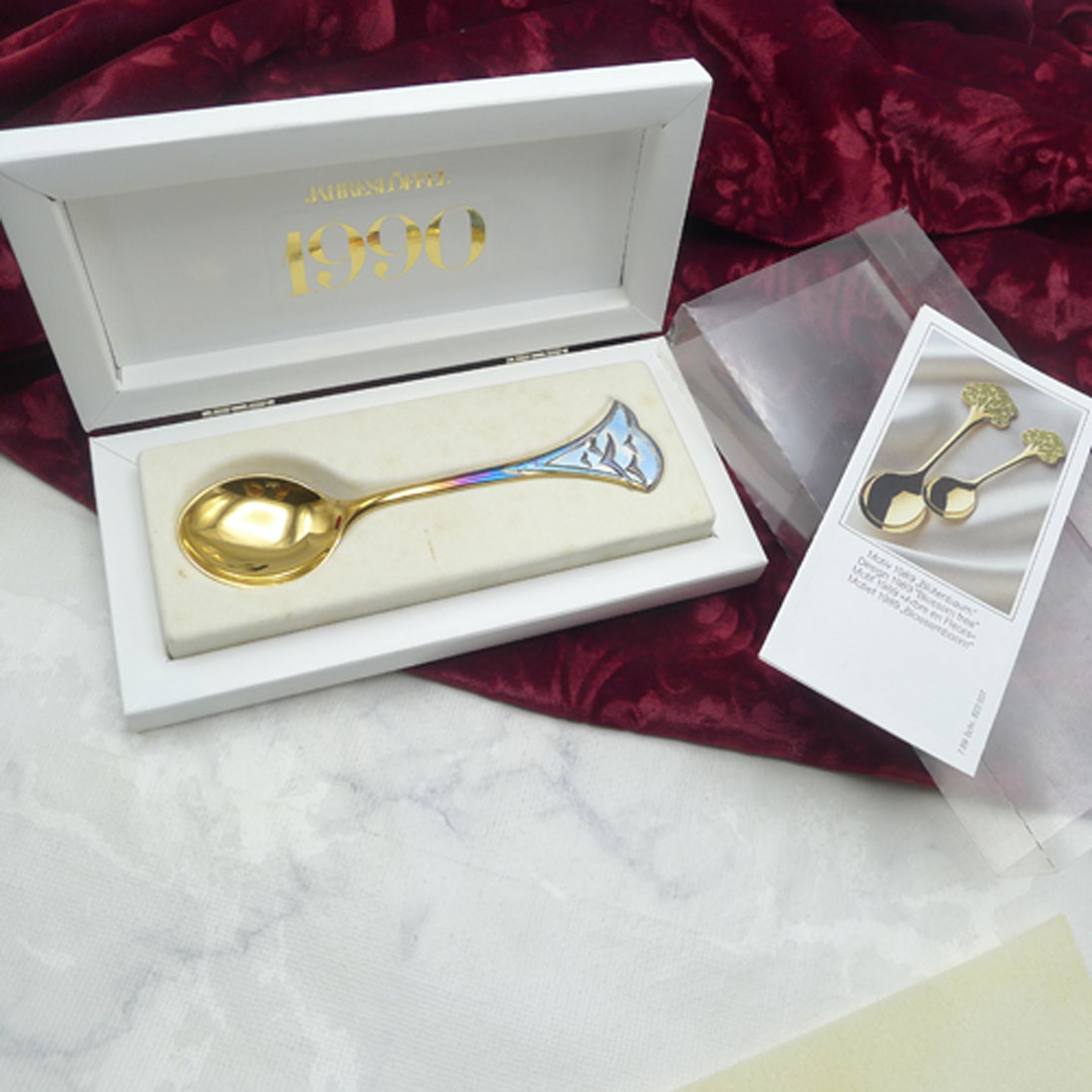 Robbe & Berking Jahreslöffel 1990 Vögel 925 Silber