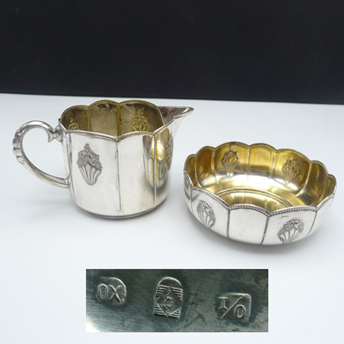 WMF Fächer Zucker & Milch Set versilbert