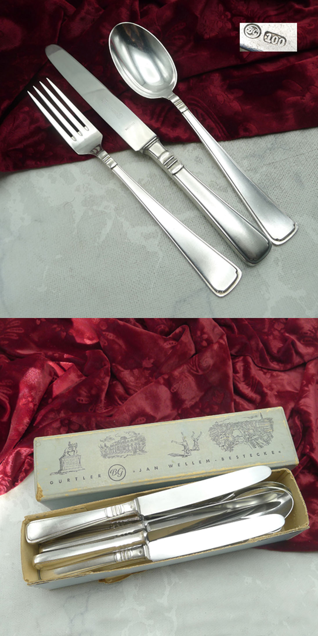 Art Deco Tafelbesteck BG 6 Personen 100 versilbert