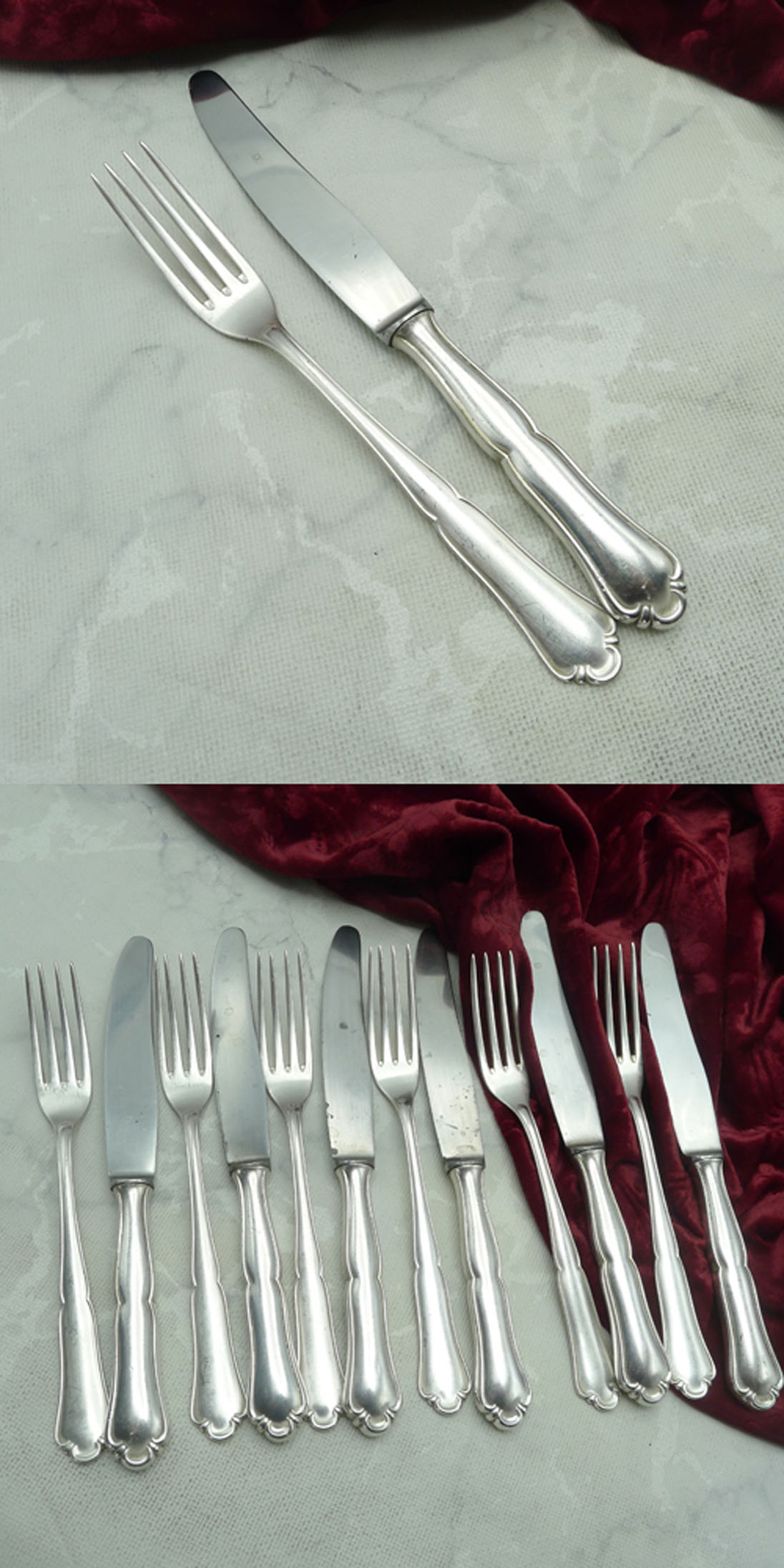 Bruckmann 700 Solitude Dessertbesteck 6 Personen 90 versilbert