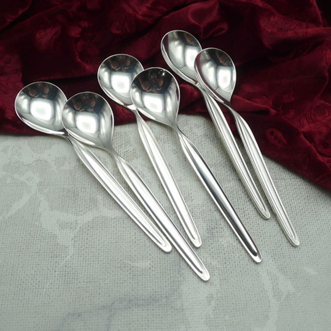 WMF Zürich 6 Eislöffel 13,8cm 90 versilbert