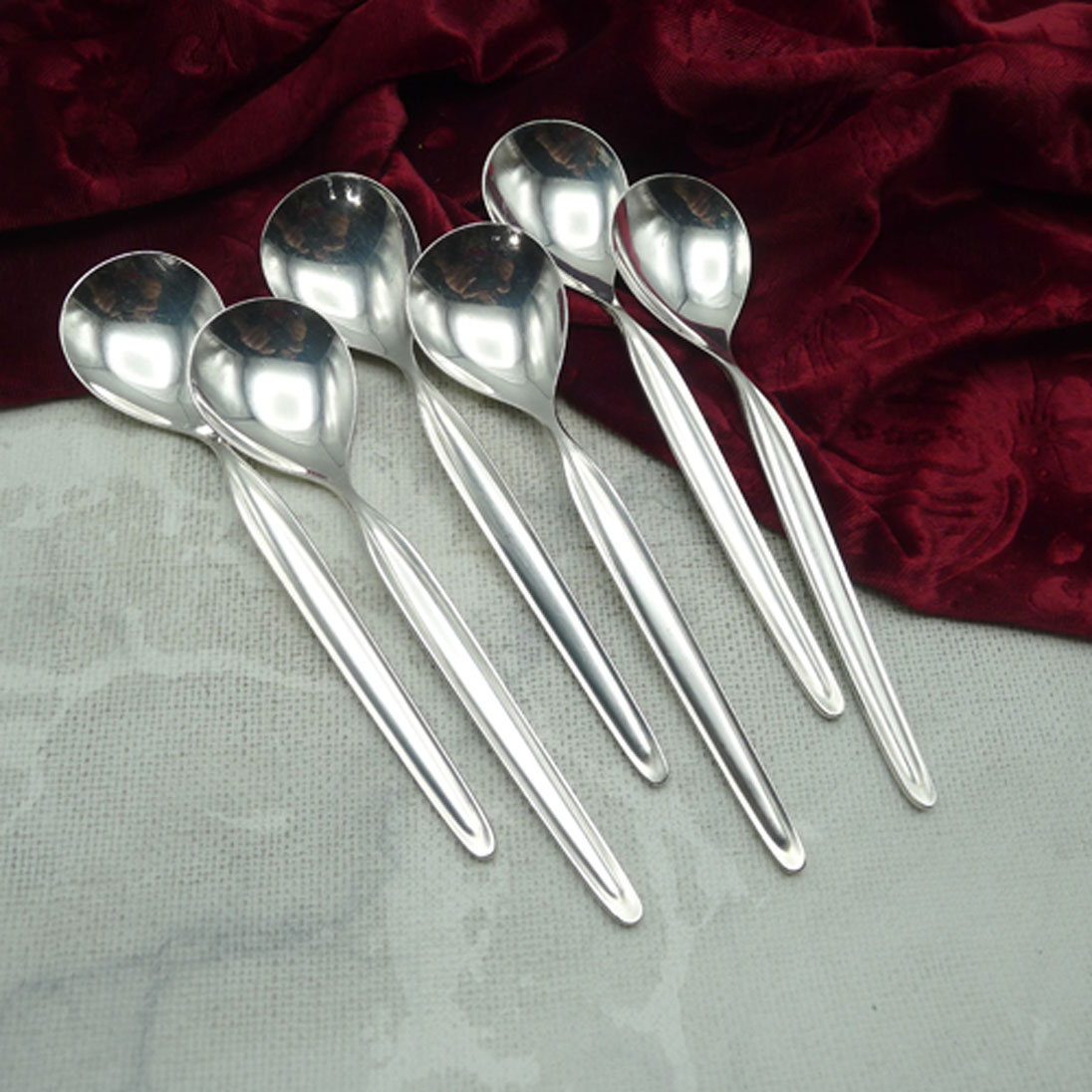 WMF Zürich 6 Eislöffel 13,8cm 90 versilbert
