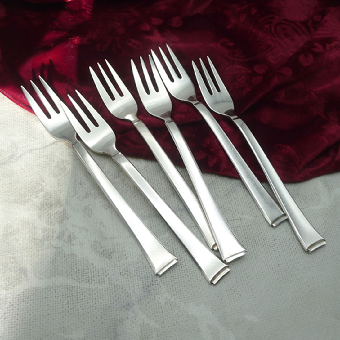WMF 2500 Art Deco 6 Kuchengabeln 90 versilbert