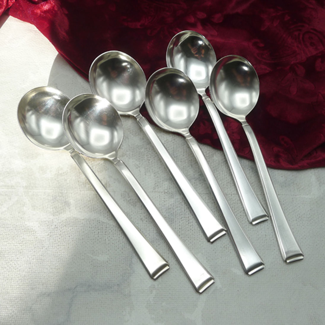 WMF 2500 Art Deco 6 Tassenlöffel 16,7cm 90 versilbert