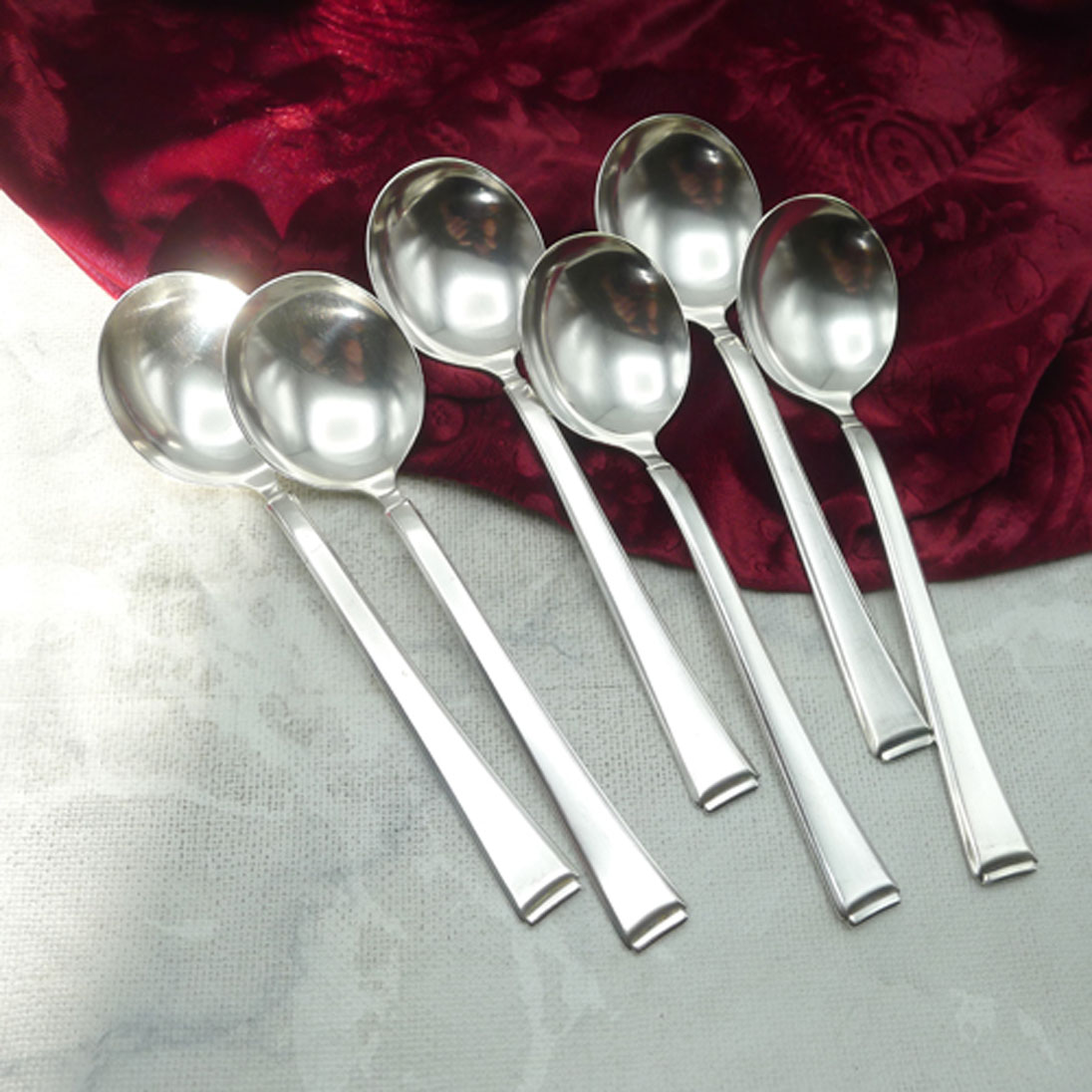 WMF 2500 Art Deco 6 Tassenlöffel 16,7cm 90 versilbert