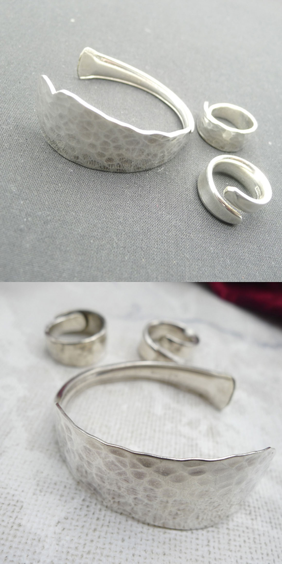 Schmuckset aus Besteckteilen 90g Silberauflage