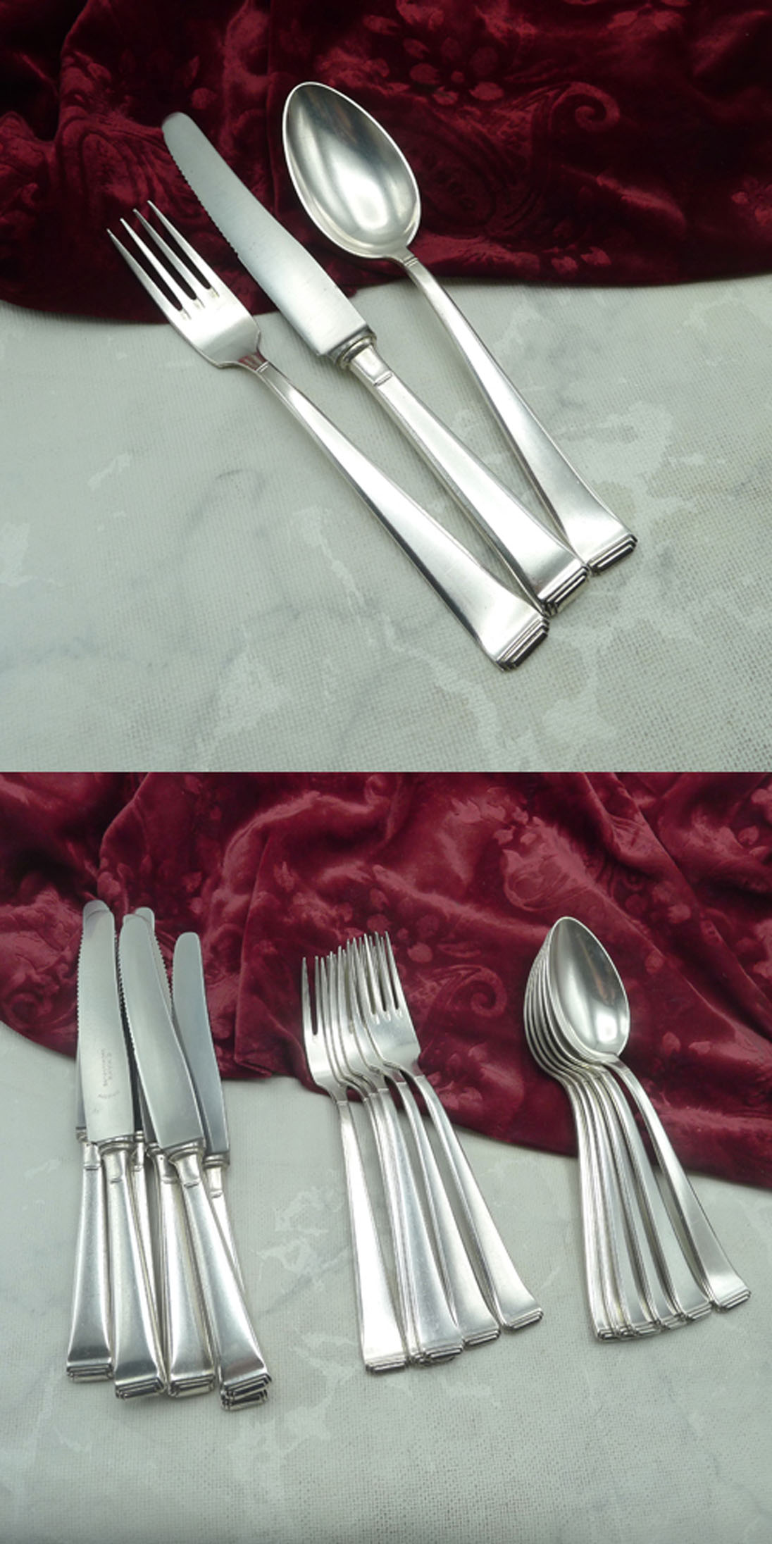 OKA 131 Art Deco Menübesteck 6 Personen 90 versilbert