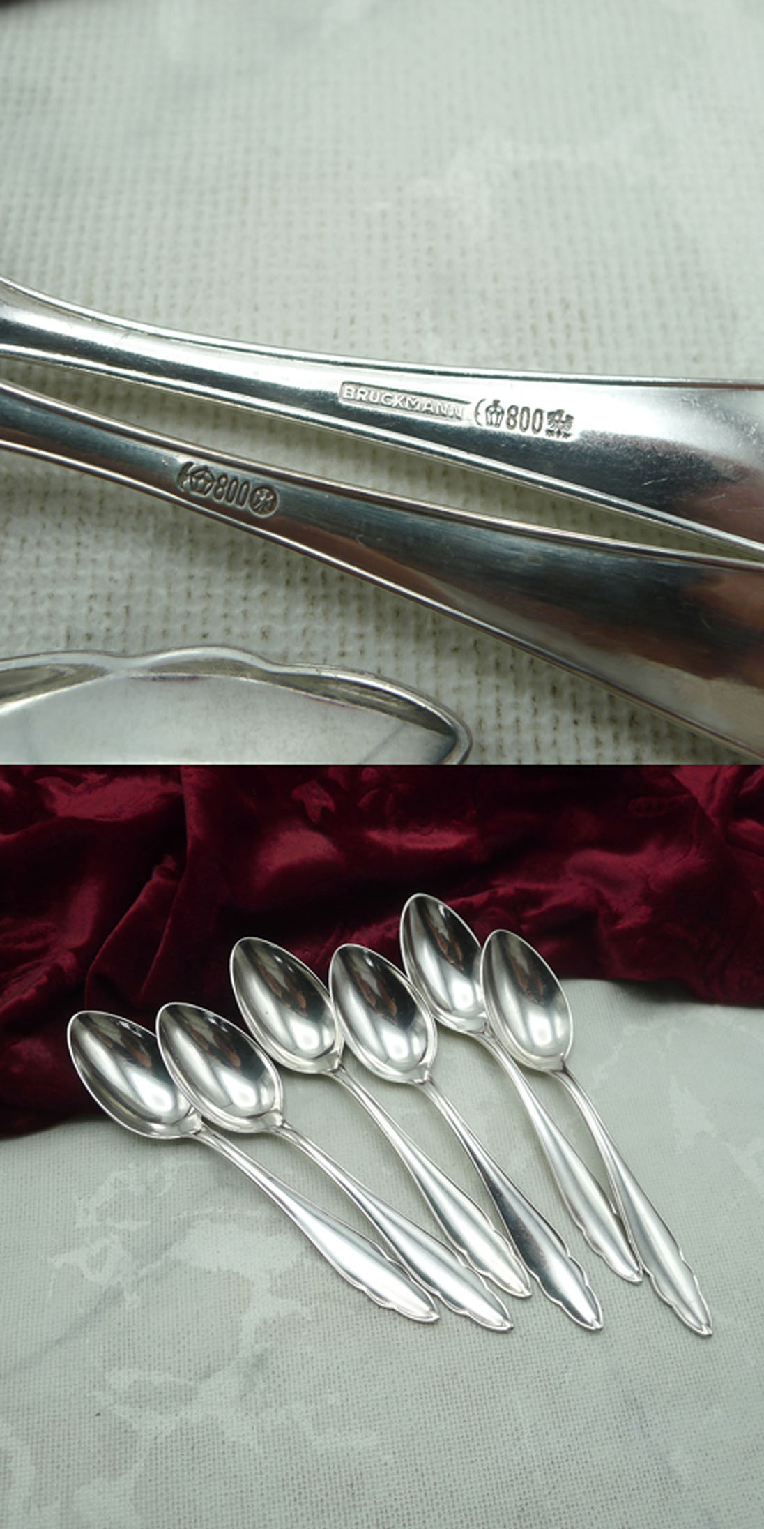 Bruckmann 610 Chippendale 6 Kaffeelöffel 800 Silber