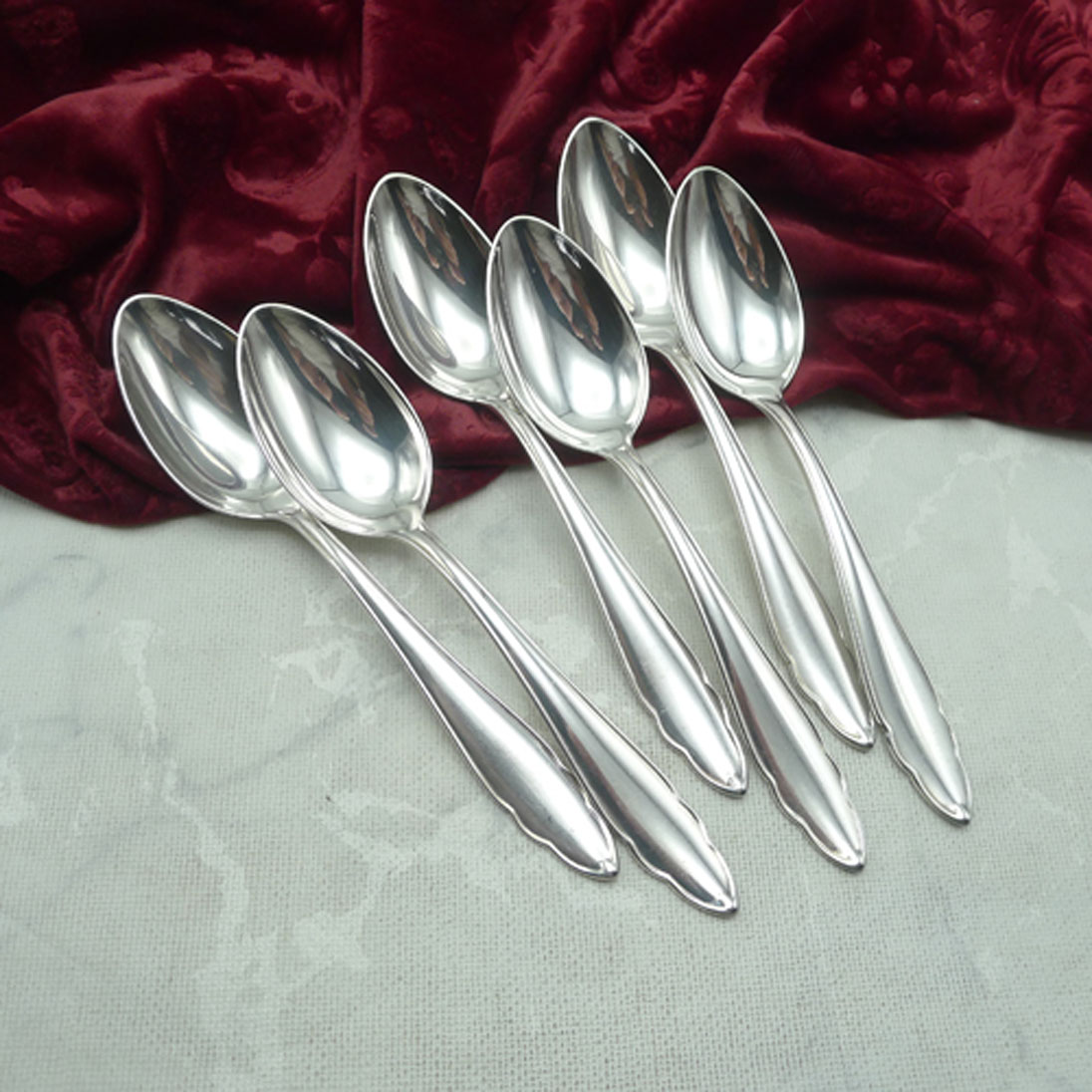 Bruckmann 610 Chippendale 6 Dessertlöffel 18,4cm 90 versilbert