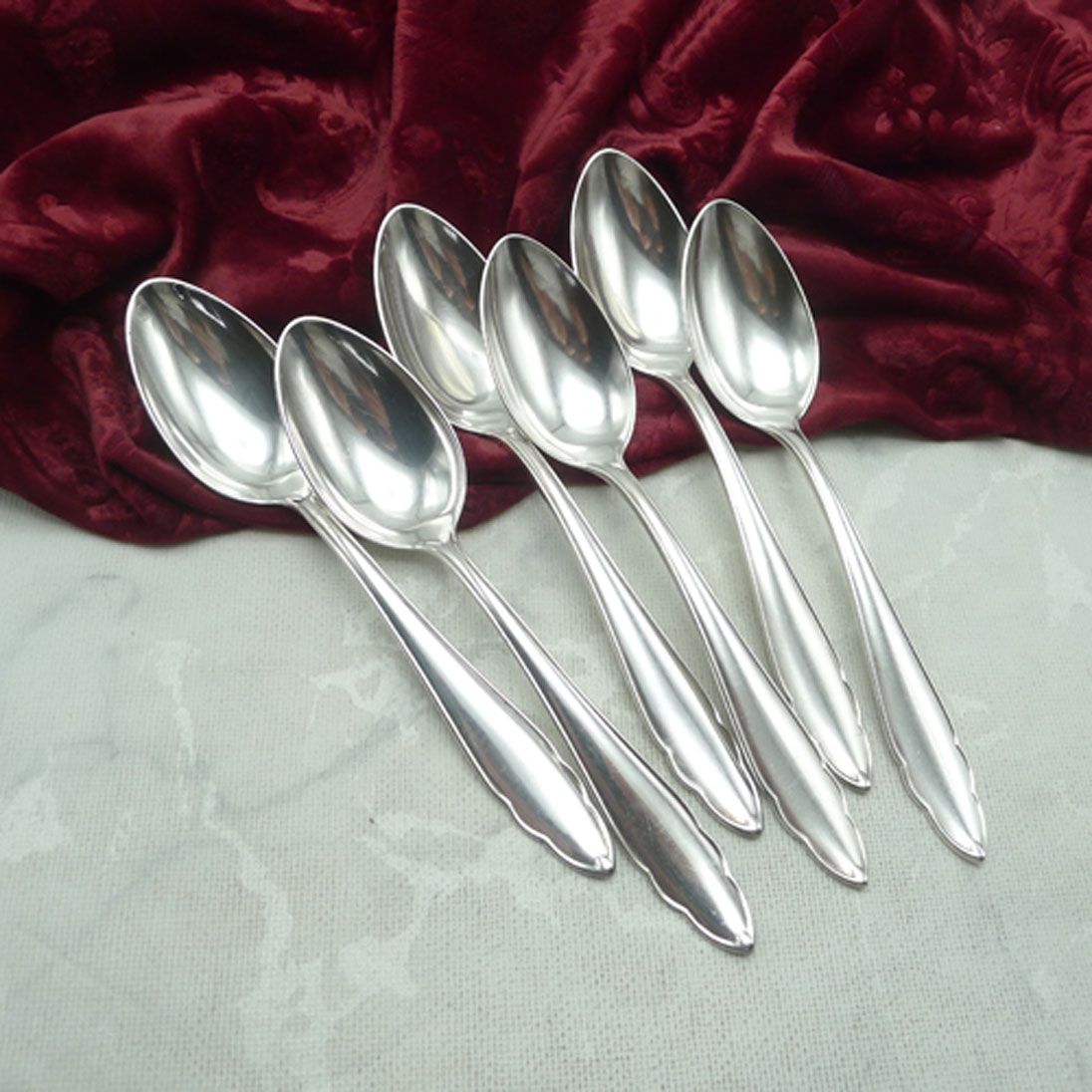 Bruckmann 610 Chippendale 6 Dessertlöffel 18,4cm 90 versilbert