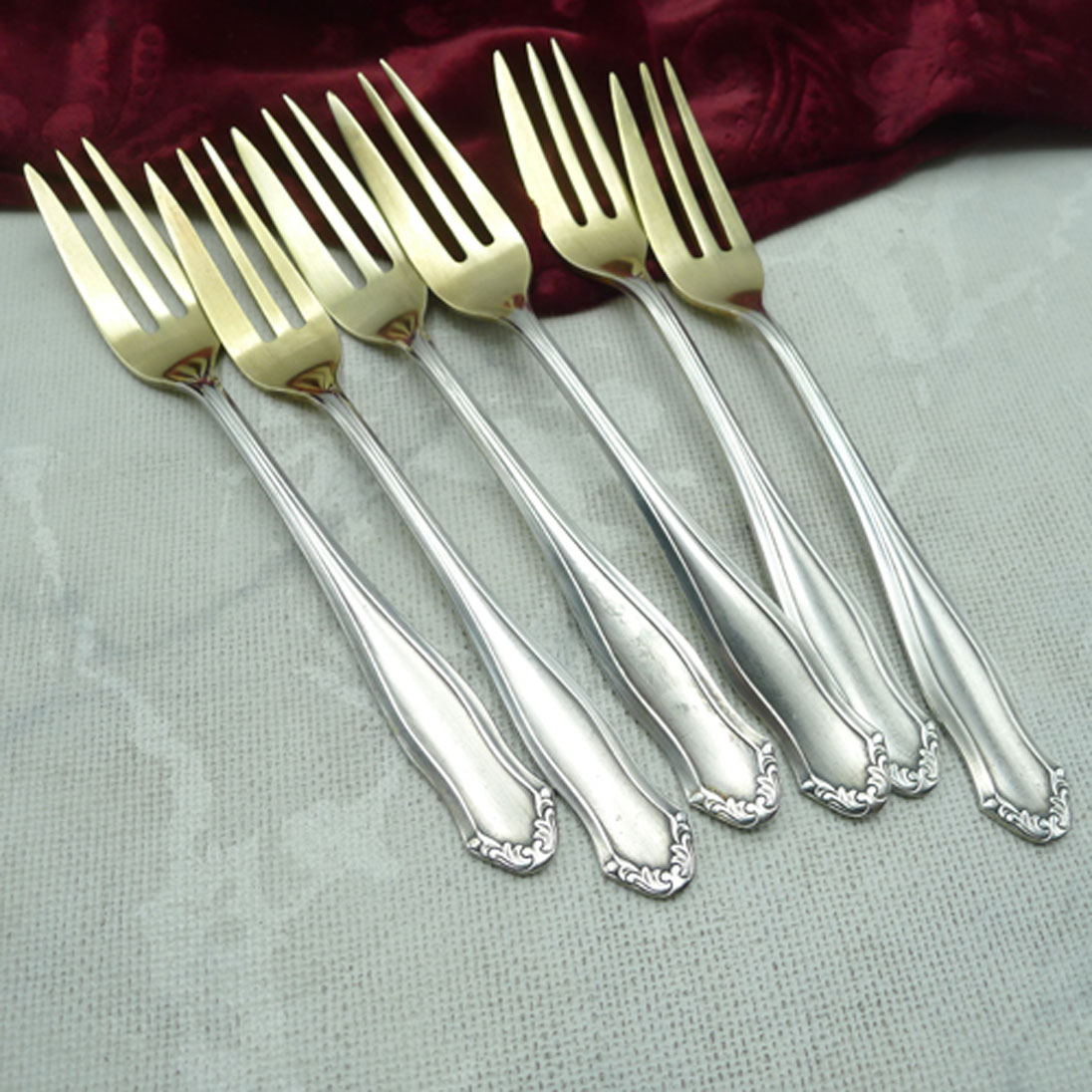 WMF 1700 6 Kuchengabeln 90 versilbert