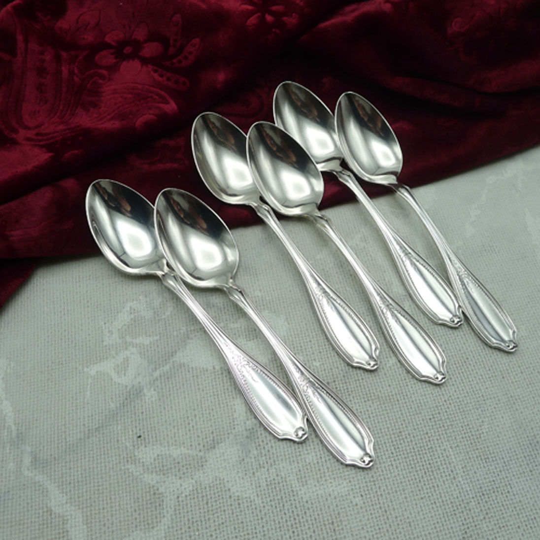 WMF Englische Rose 6 Kaffeelöffel 13,2cm 90 versilbert
