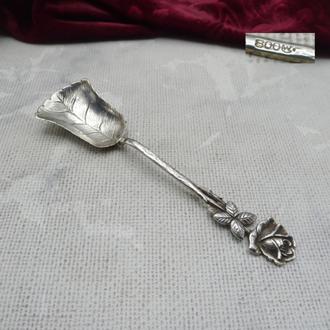 Hildesheimer Rose Zuckerlöffel 800 Silber