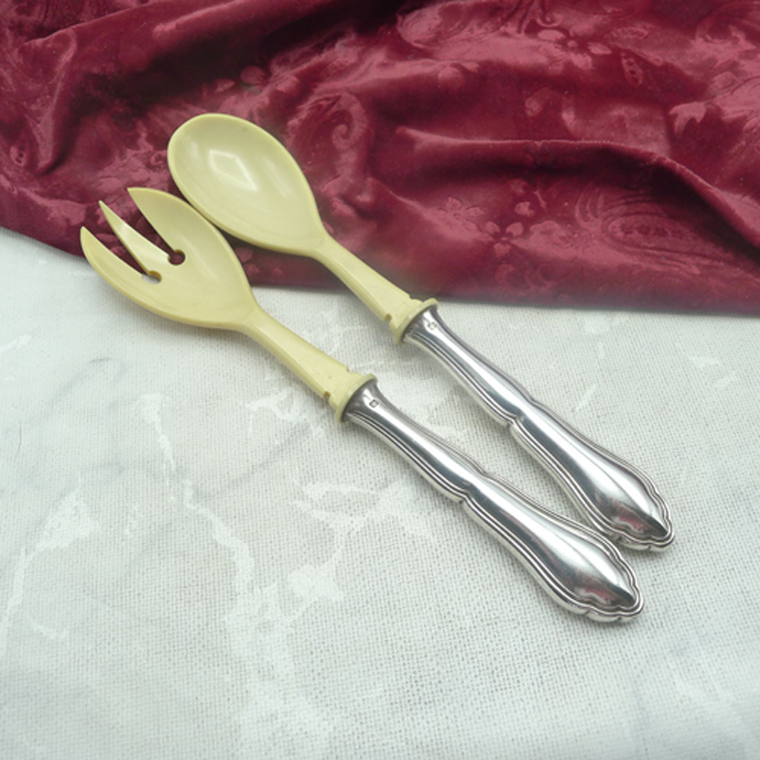 Wellner 356 Alice Salatbesteck Hefte 90 versilbert