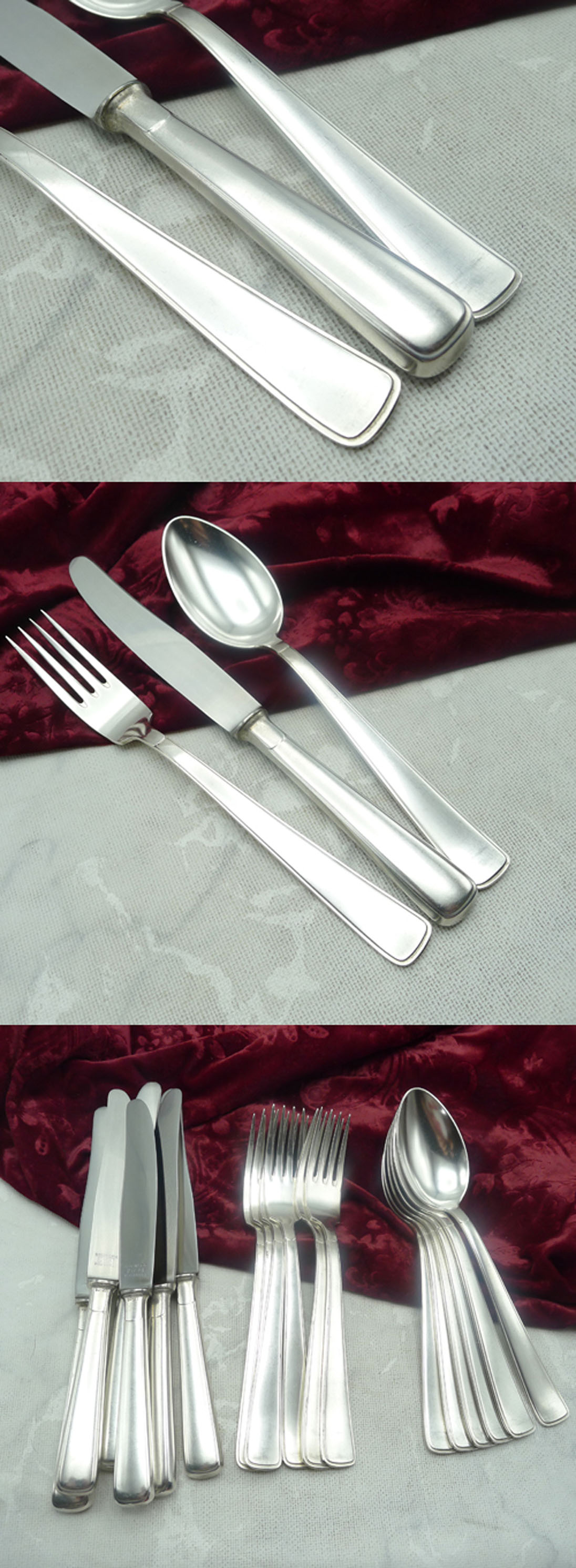 OKA 133 Art Deco Tafelbesteck 6 Personen 90 versilbert