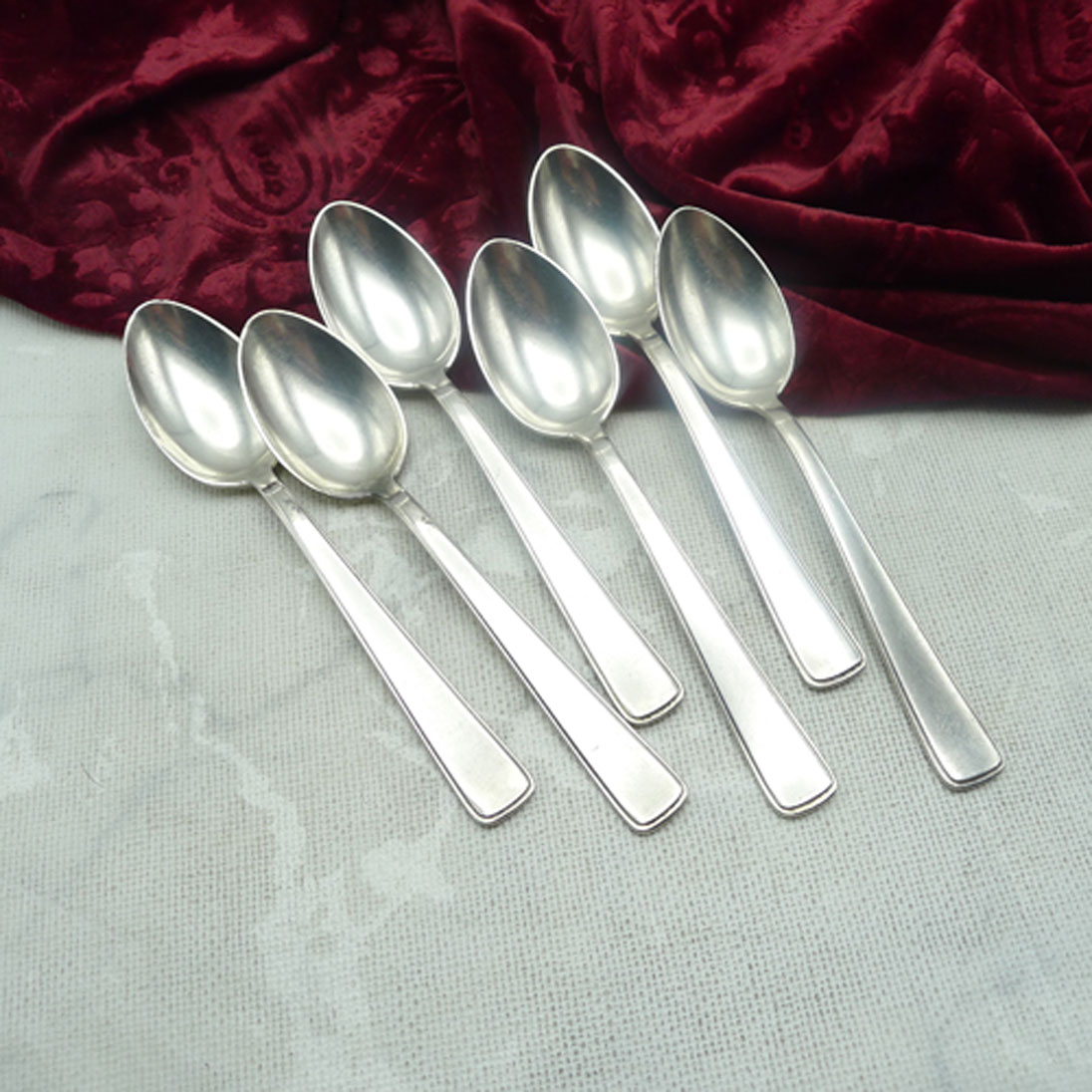 OKA 133 Art Deco 6 Kaffeelöffel 90 versilbert