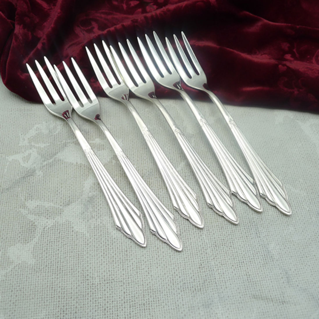WMF 900 Fächer 6 Kuchengabeln 15,7cm 90 versilbert
