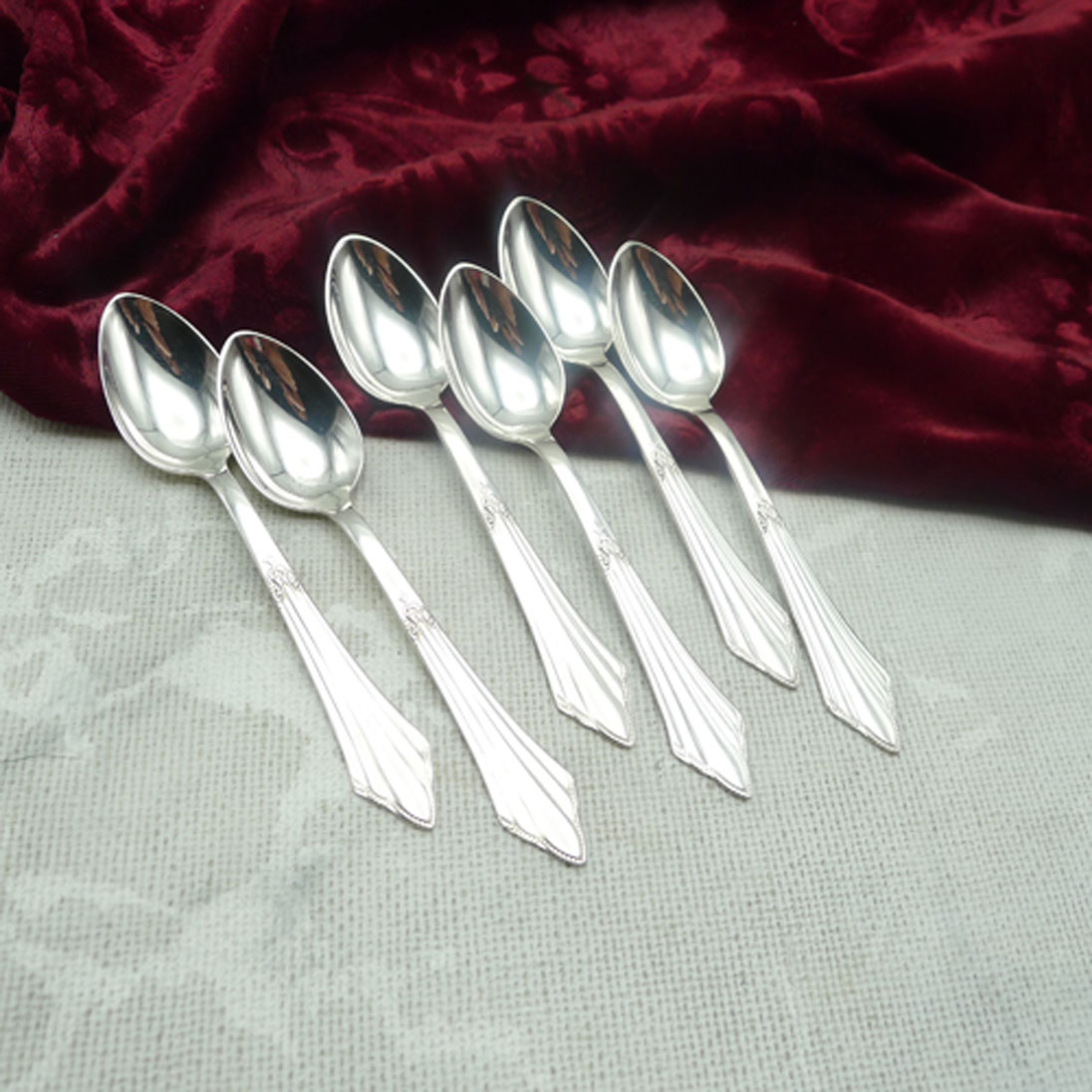 WMF 900 Fächer 6 Mokkalöffel 10,8cm 90 versilbert