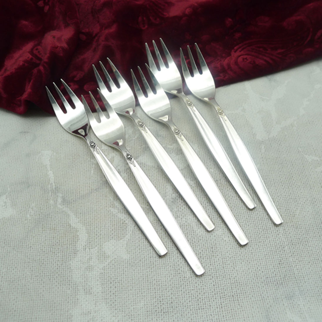 BSF Silberrose 6 Kuchengabeln 90 versilbert