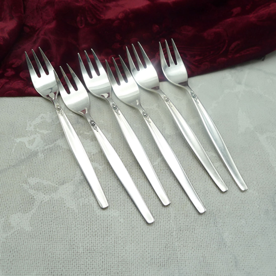 BSF Silberrose 6 Kuchengabeln 90 versilbert
