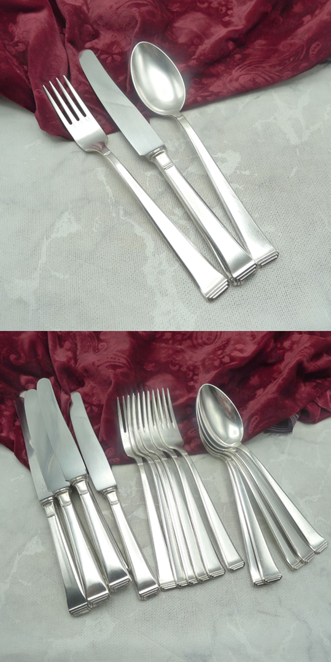OKA 131 Art Deco Tafelbesteck 6 Personen 90 versilbert