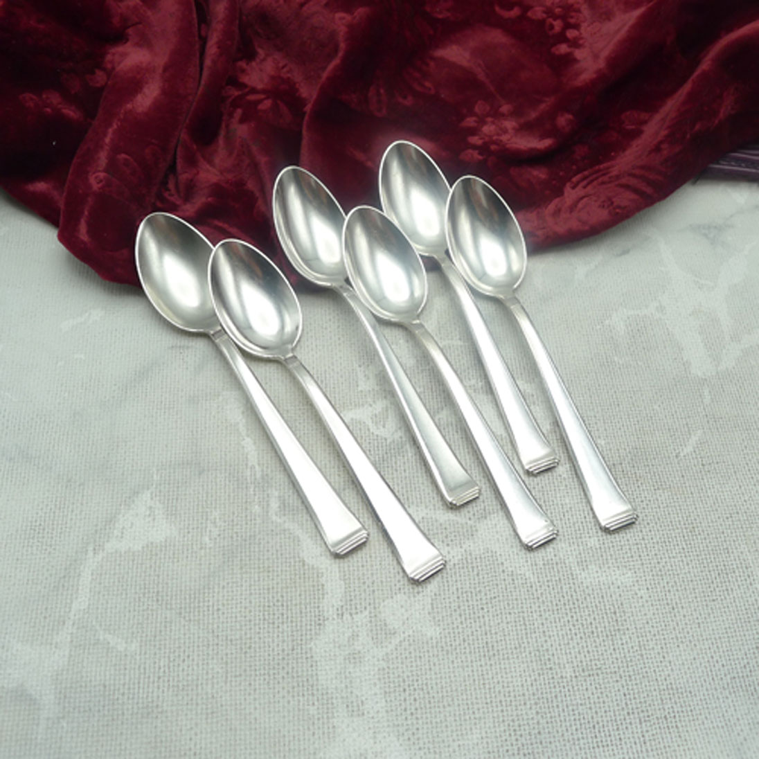 OKA 131 Art Deco 6 Teelöffel 13,4cm 90 versilbert