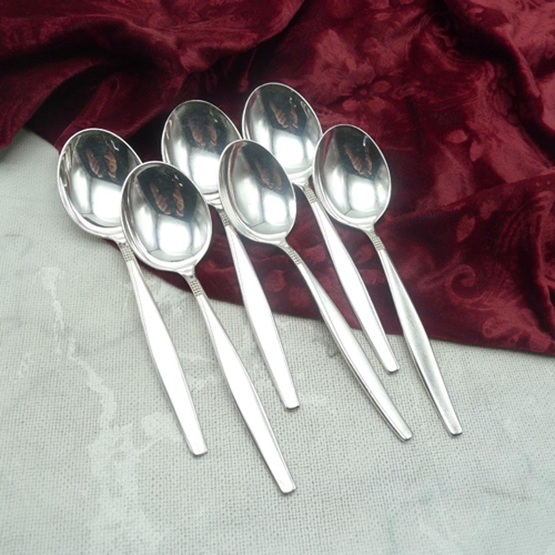 BSF 111 Dänisch Perl 6 Tassenlöffel 15,6cm 90 versilbert