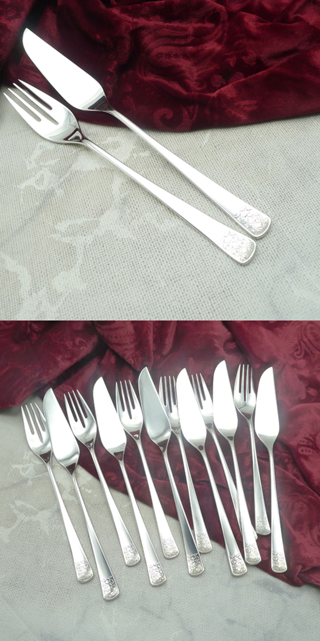 Bruckmann 771 Petite Fleur Fischbesteck 6 Personen 90 versilbert