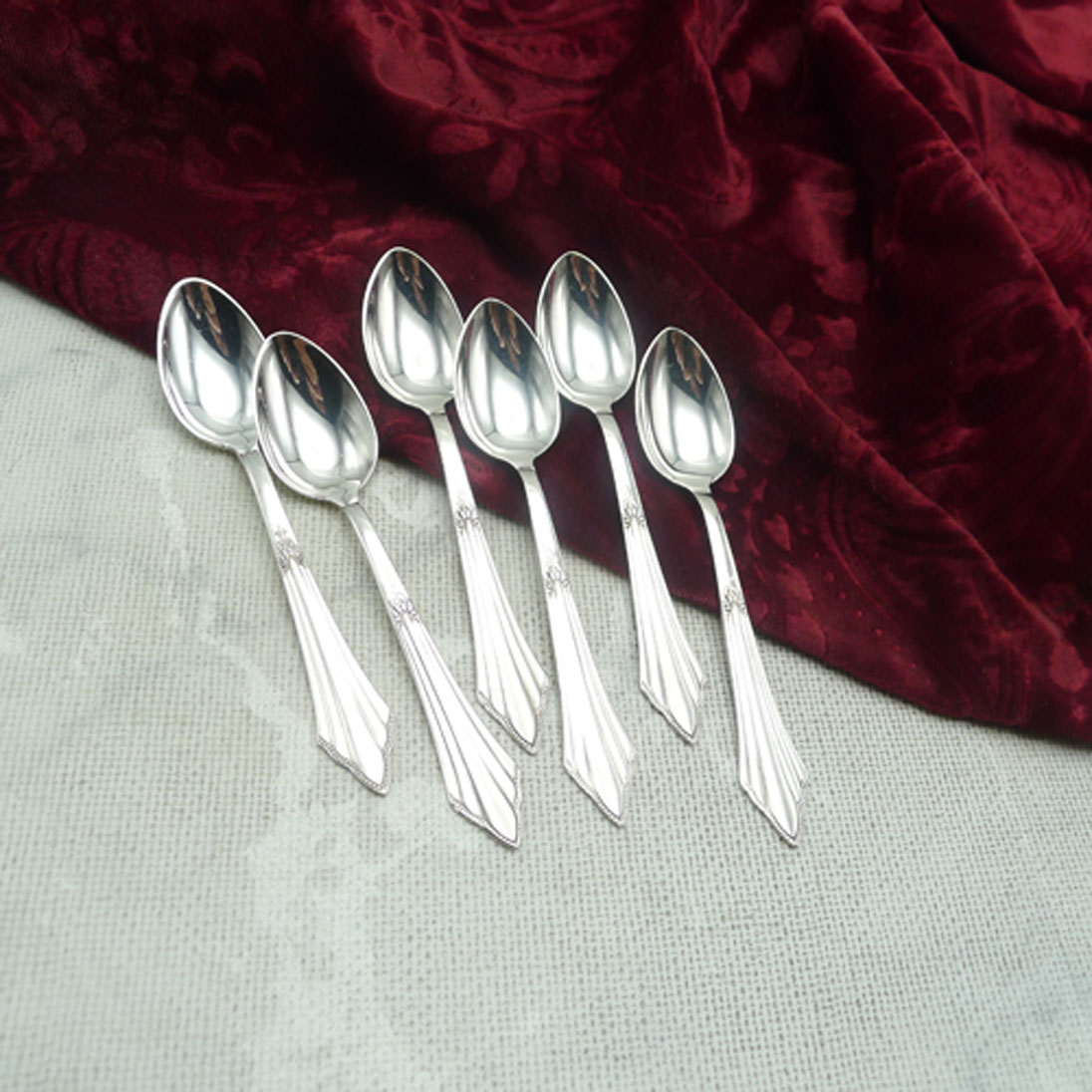 WMF 900 Fächer 6 Mokkalöffel 10,8cm 90 versilbert
