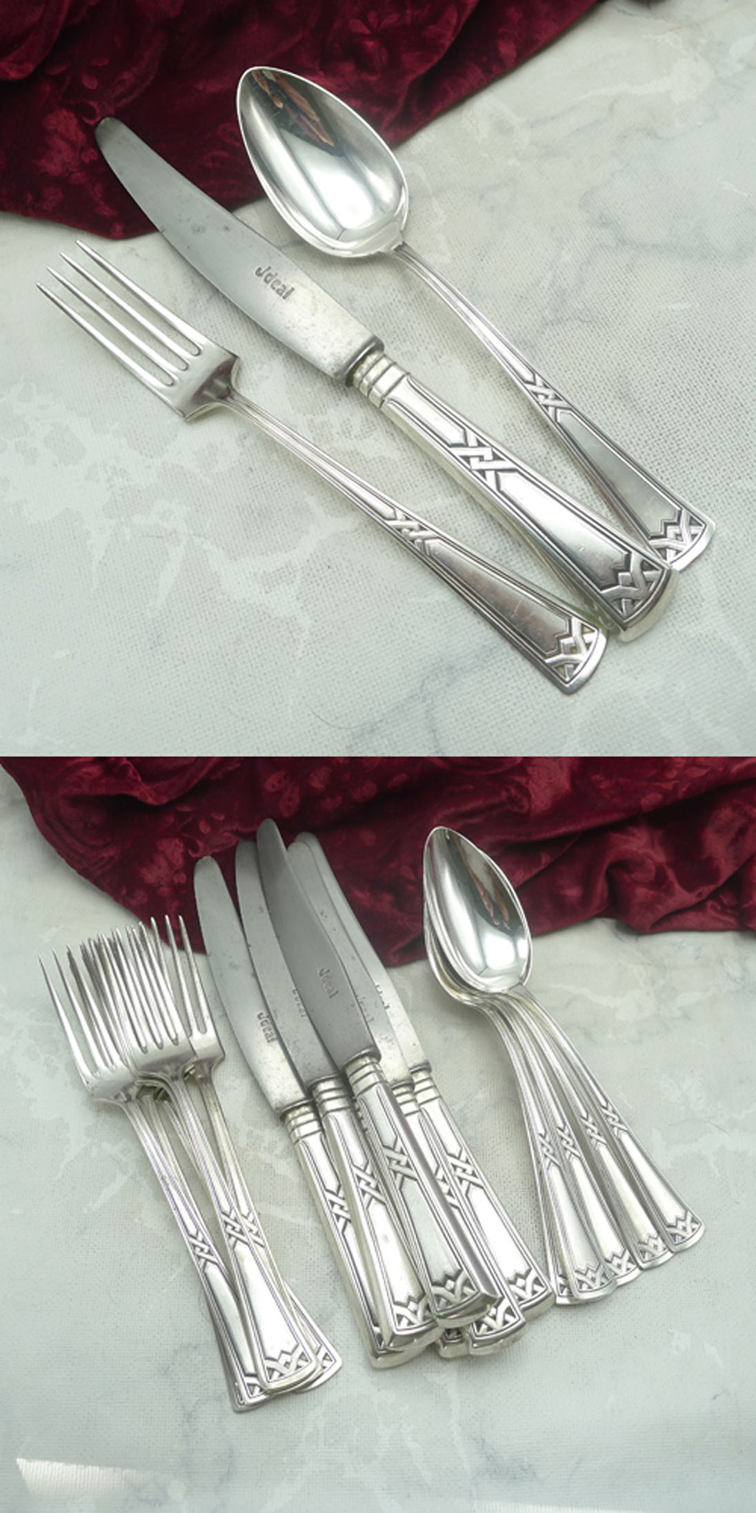 Erbe Ideal Jugendstil Tafelbesteck 6 Personen 20 versilbert