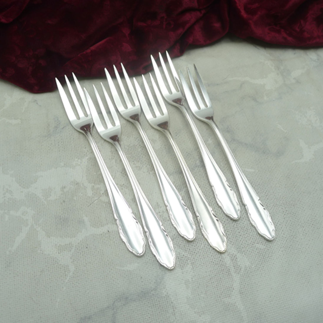 WMF 2200 6 Kuchengabeln 90 versilbert